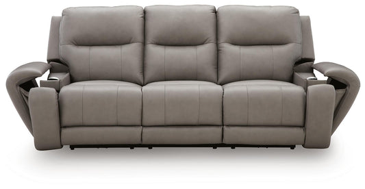 Real Moments - Power Reclining Sofa With Audio Seating - Ash