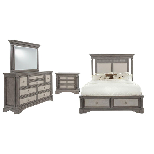 Cresswell 4-piece Queen Storage Bedroom Set Weathered Taupe