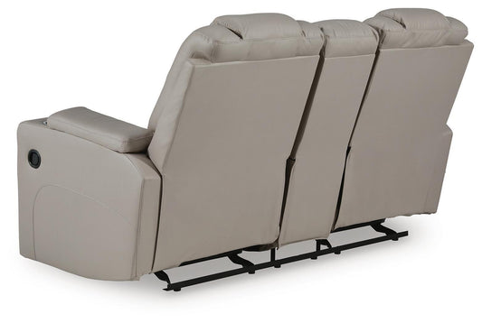 Elevate Edges - Glide Reclining Loveseat With Console - Coin