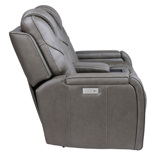 Daniel - 3 Piece Triple-Power Leather Reclining Set - Gray