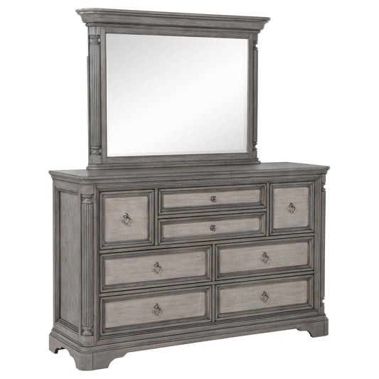 Cresswell 8-drawer Dresser with Mirror Weathered Taupe