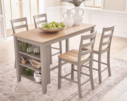 Harperfeld - Rectangular Dining Room Counter Table - Natural / Gray