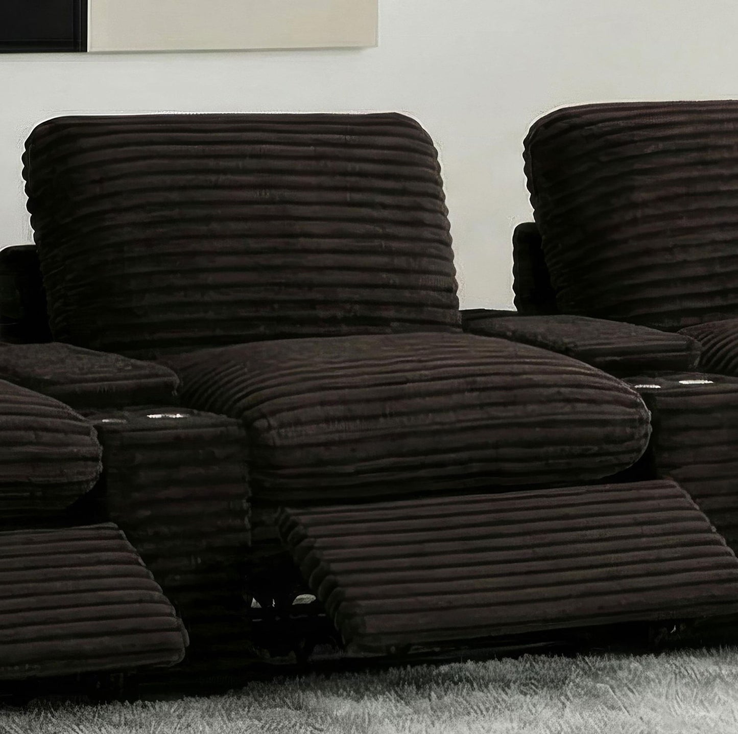 Collins Modular Power Armless Recliner Chocolate Brown