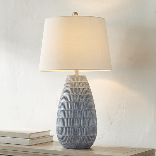 Kaidins - Ceramic Table Lamp - White / Blue