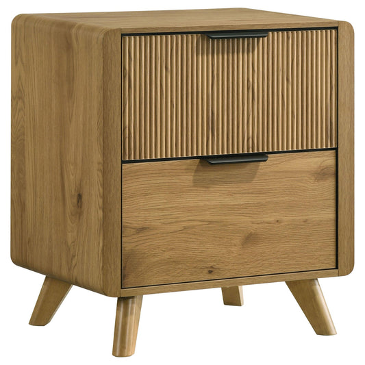 Bennett 2-drawer Bedroom Nightstand Bedside Table Light Oak