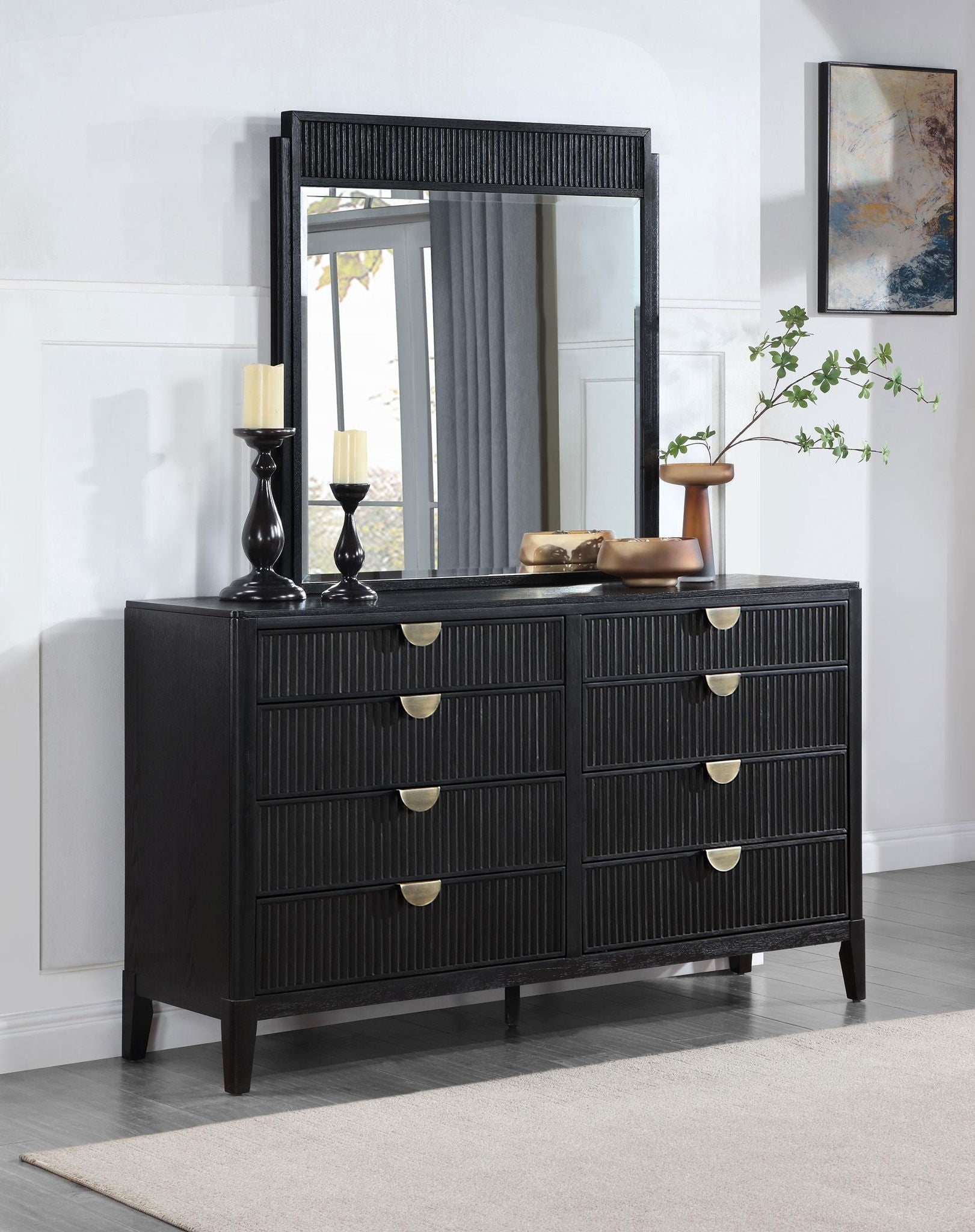 8 drawer double dresser black Brookmead 8-drawer with Mirror Short sleeve Full assembly is required Black dress under 500 Size:5x