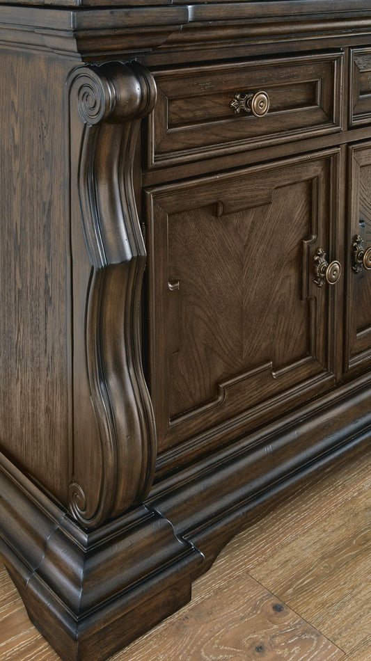 Maylee - Dining Buffet And Hutch - Dark Brown