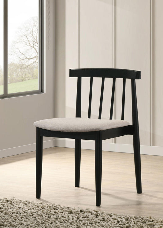 Cullen Dining Side Chair Upholstered Seat Black (Set of 2)