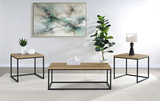 Straden 3-piece Engineered Wood Coffee Table Set Mango and Black