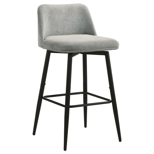 Mellor Fabric Upholstered Swivel Bar Chair Grey (Set of 2)