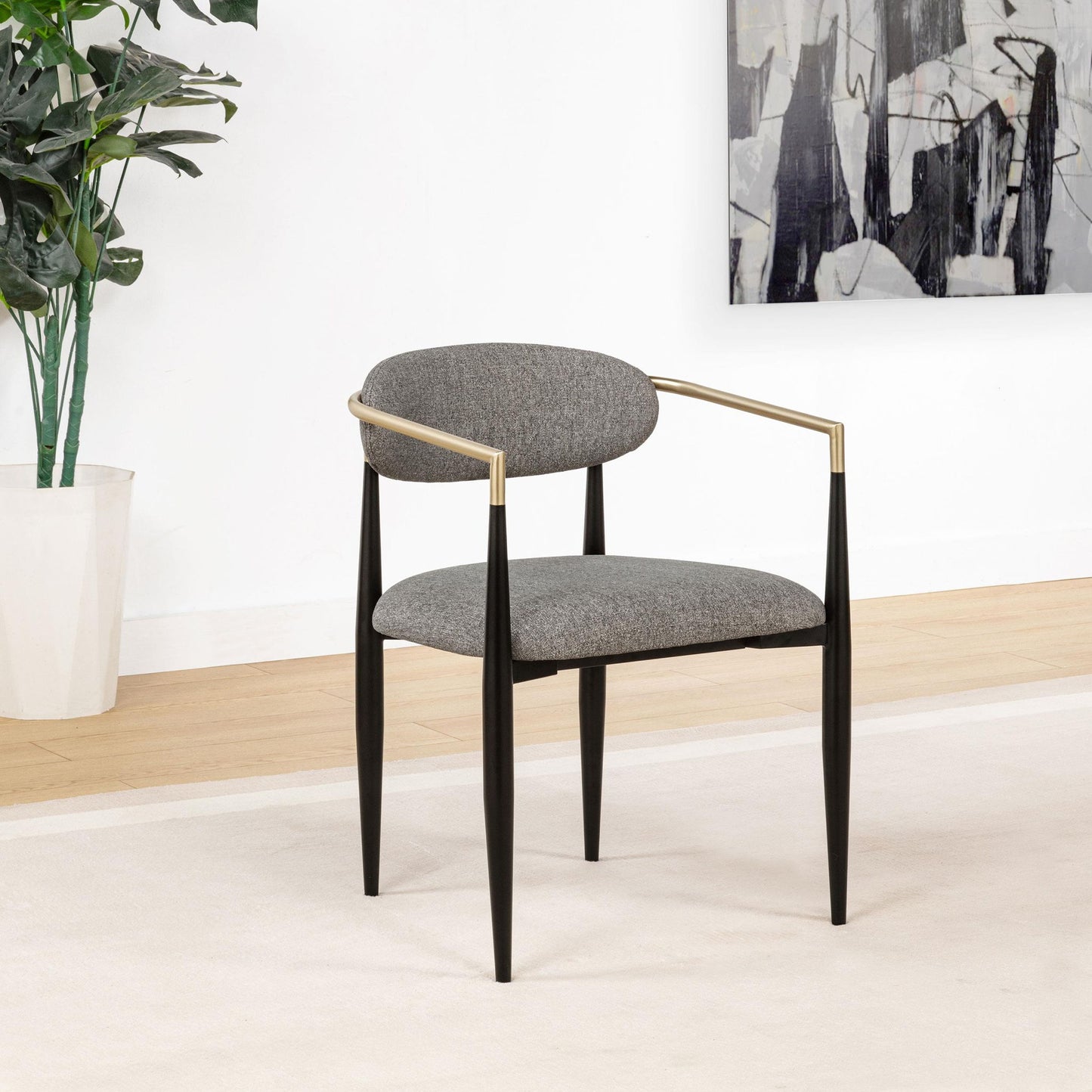 Bradbury Fabric Upholstered Dining Arm Chair Grey (Set of 2)