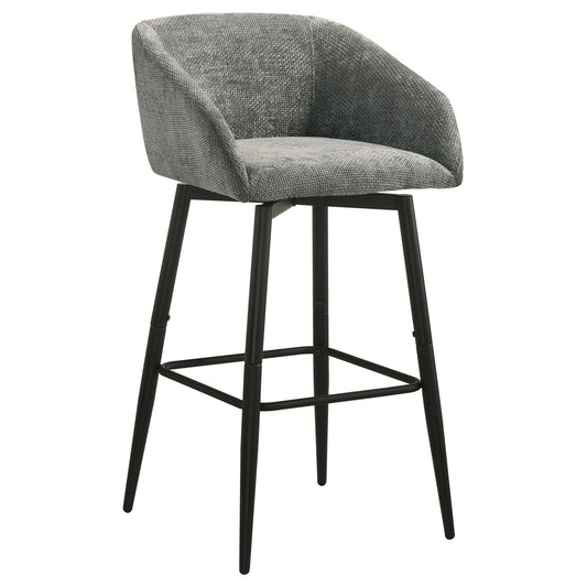 Rainer Fabric Upholstered Swivel Bar Chair Charcoal (Set of 2)