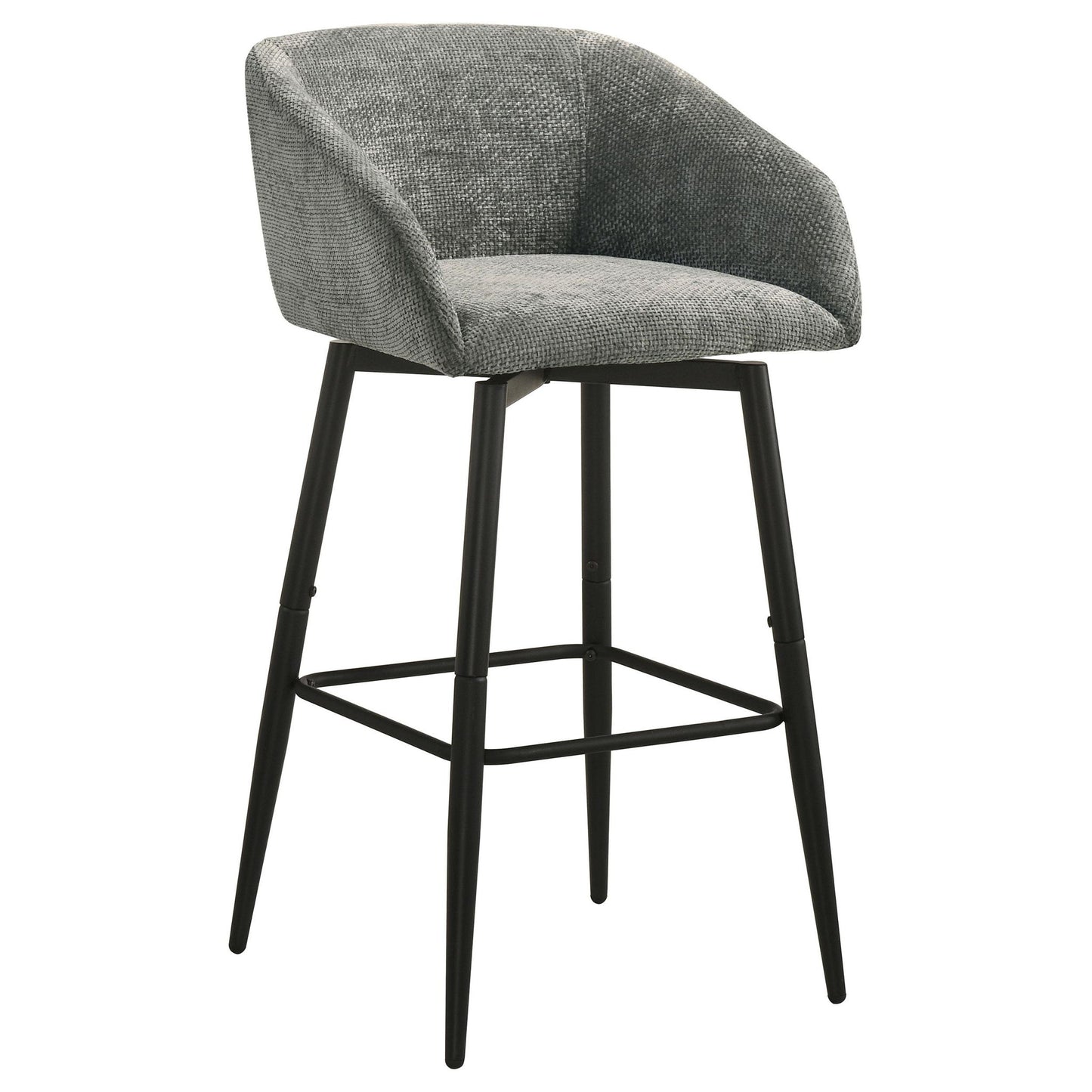 Rainer Fabric Upholstered Swivel Bar Chair Charcoal (Set of 2)