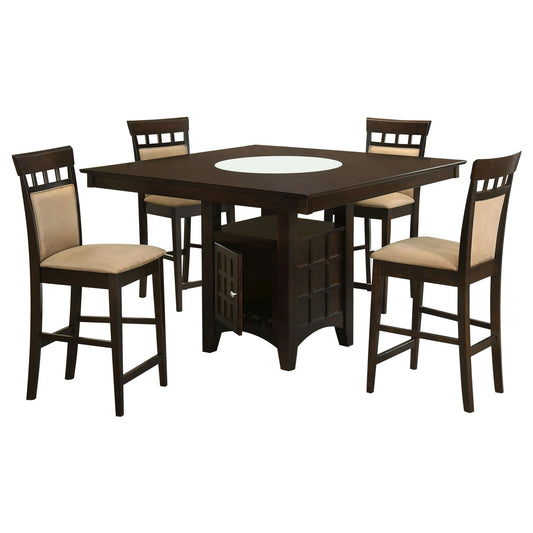 Gabriel 5-piece Square Counter Height Dining Set Cappuccino