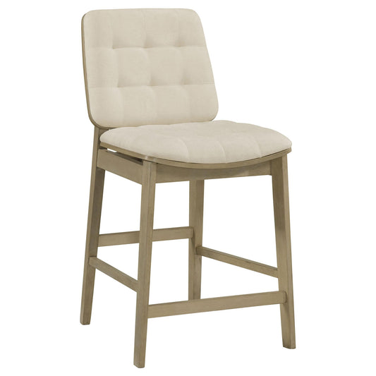 Redbridge Upholstered Counter Chair Cream and Natural Oak (Set of 2)