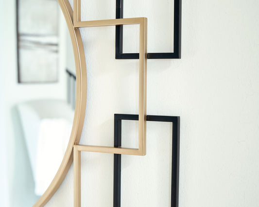Oceanal - Accent Mirror - Black / Gold Finish