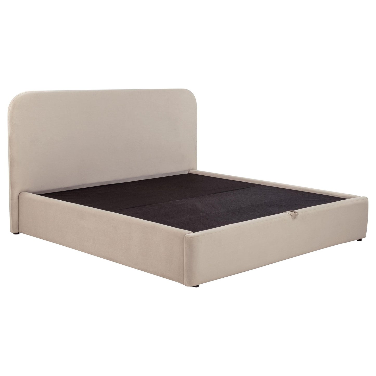 Anders Upholstered Eastern King Storage Lift Platform Bed Beige