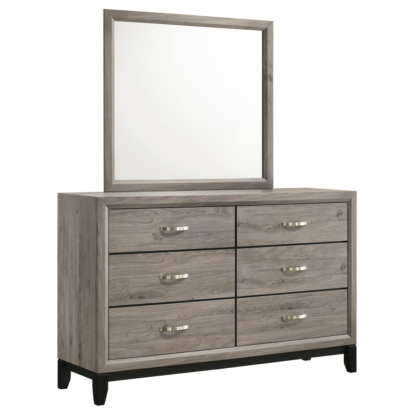 Valen 6-drawer Bedroom Dresser and Mirror Light Taupe