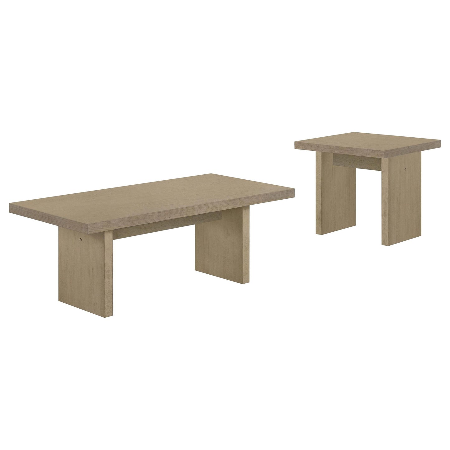 Decker 2-piece Coffee and End Table Set Natural Oak