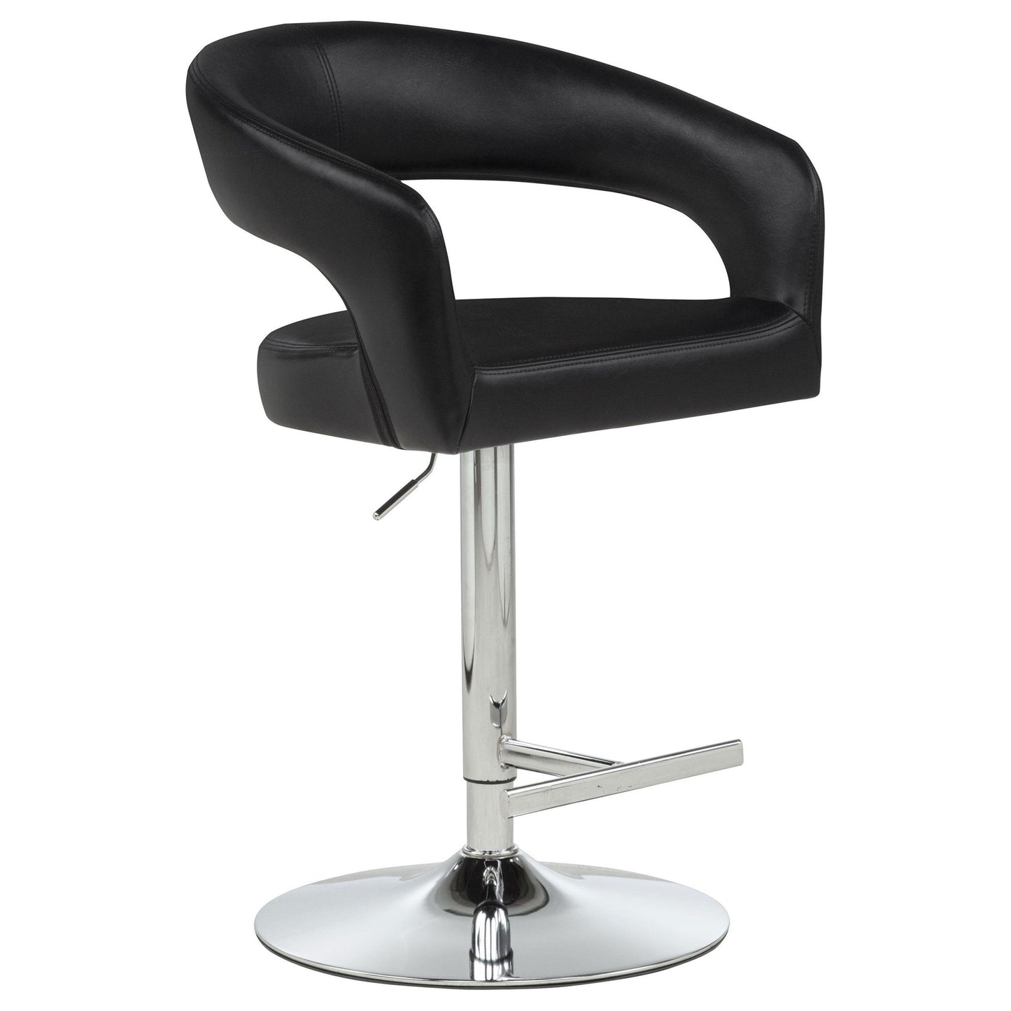 Travia Leatherette Upholstered Adjustable Bar Stool Black