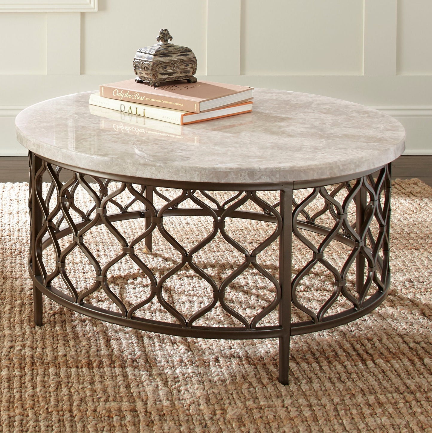 Roland - Marble Top Cocktail Table - White / Black