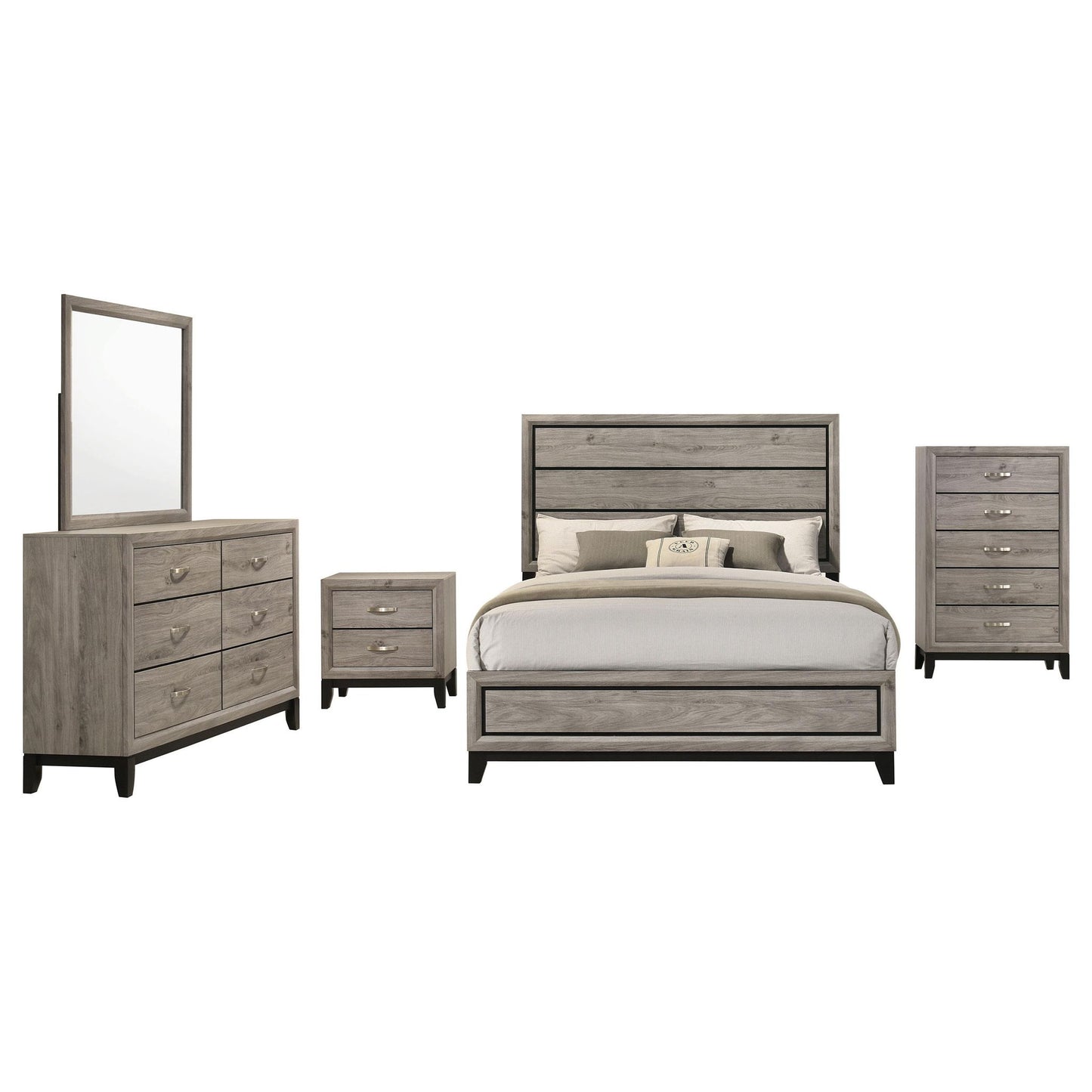 Valen Five-piece Eastern King Bedroom Set Light Taupe