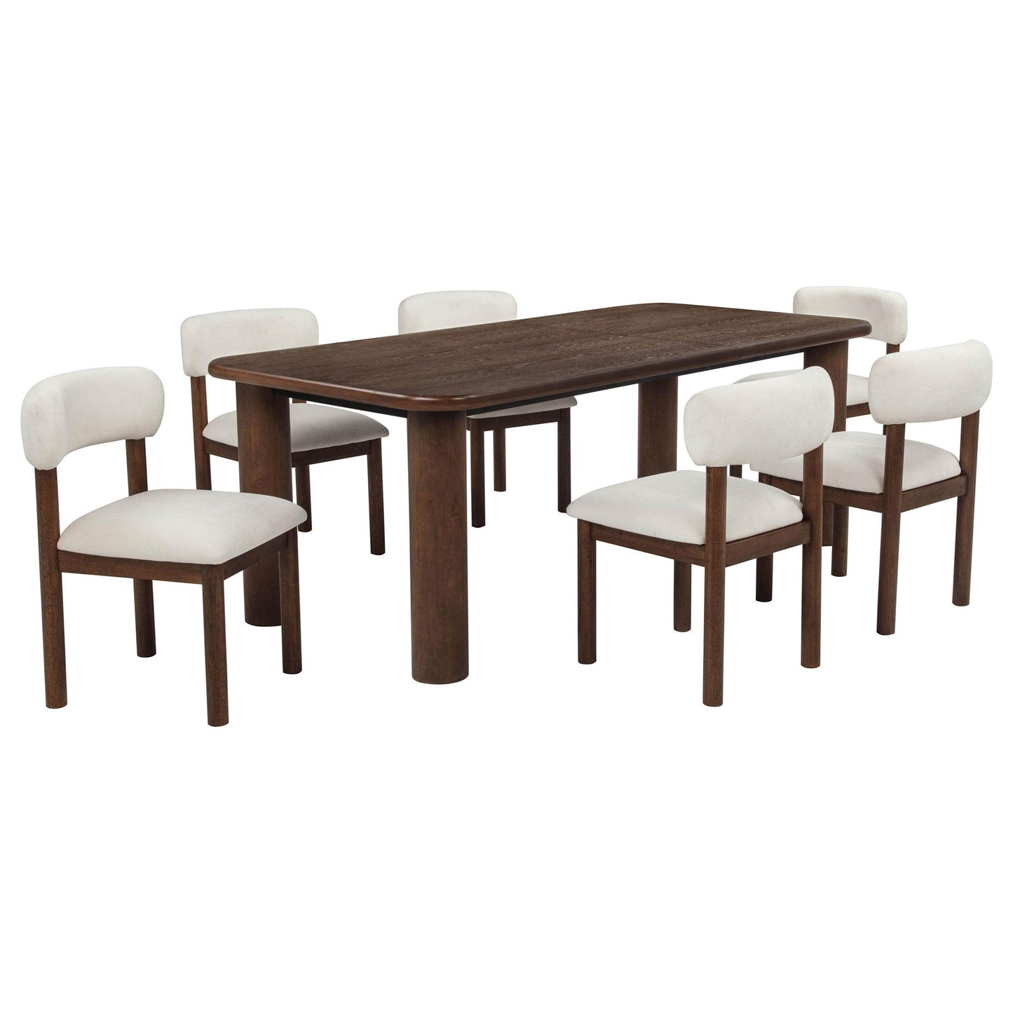Faulkner 7-piece 84-inch Extension Dining Set Cream
