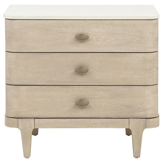 Lucaire 3-drawer Nightstand Bedside Table Sandstone