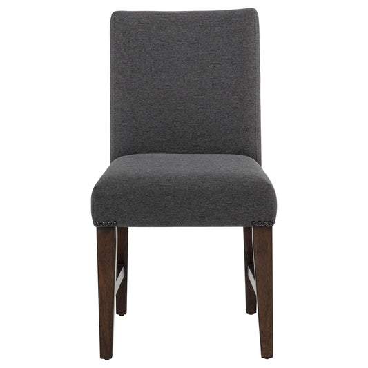 Naser Parsons Dining Side Chair Grey and Dark Walnut (Set of 2)