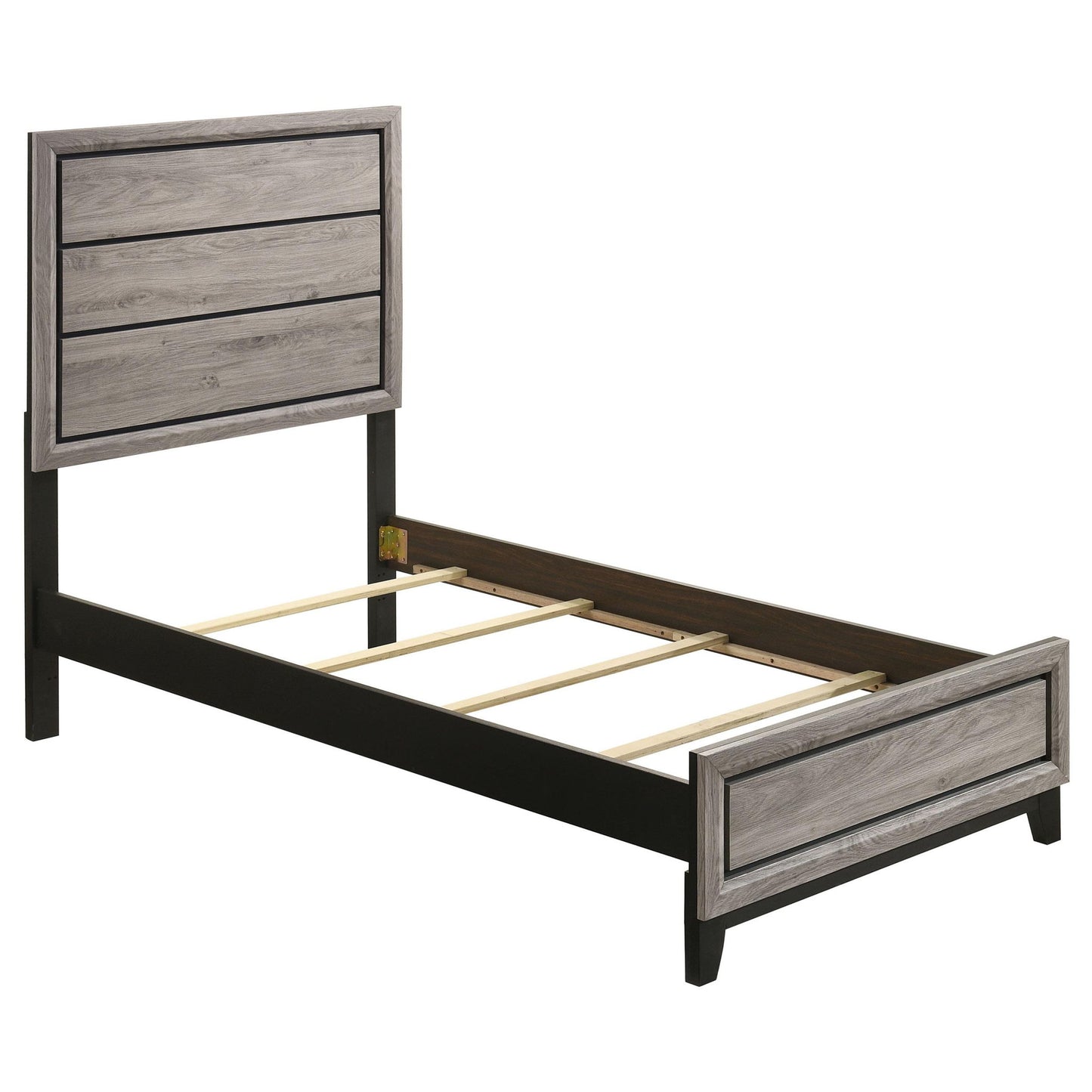 Valen Wood Twin Panel Bed Light Taupe