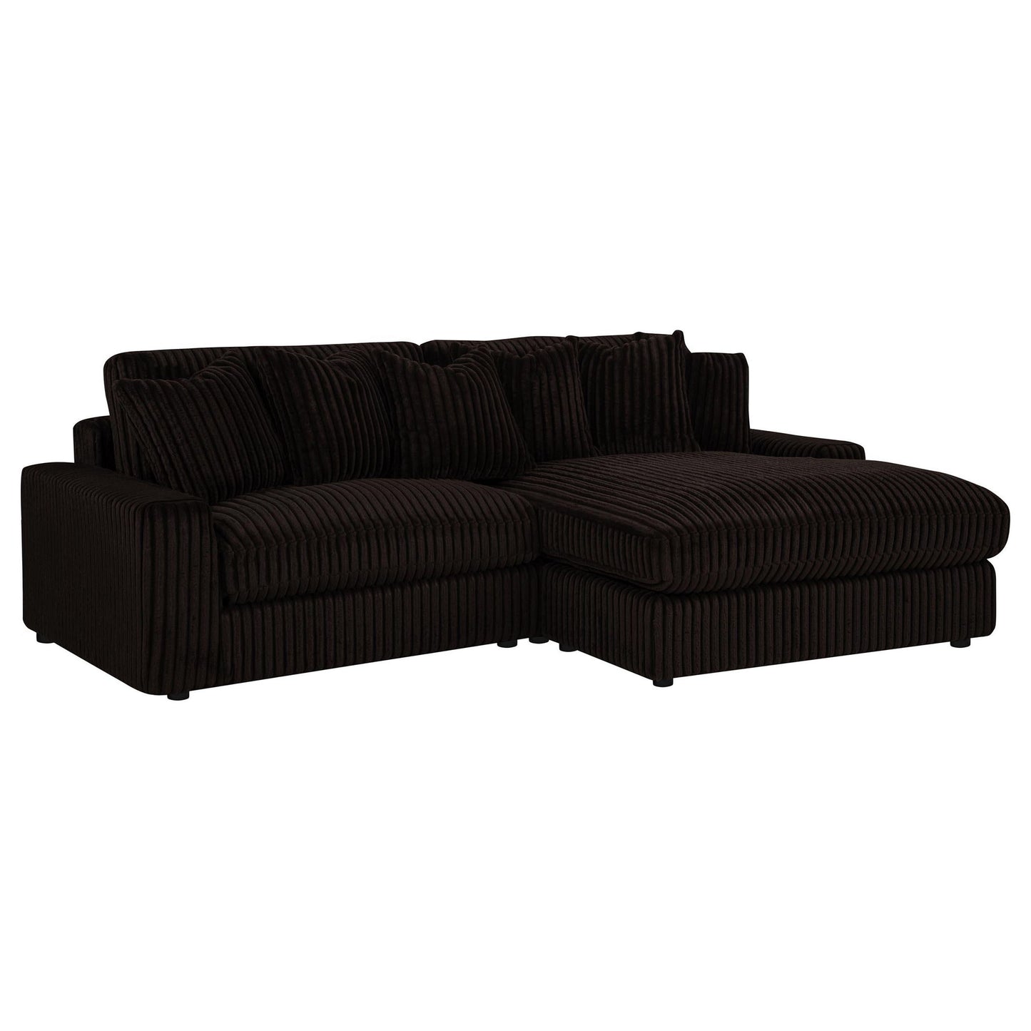 Blaine Upholstered Reversible Chaise Sectional Sofa Chocolate
