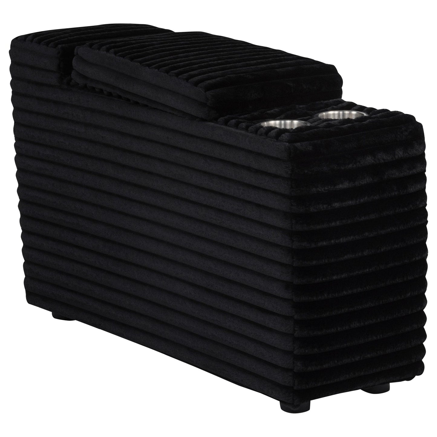 Collins Upholstered Modular Storage Console Black