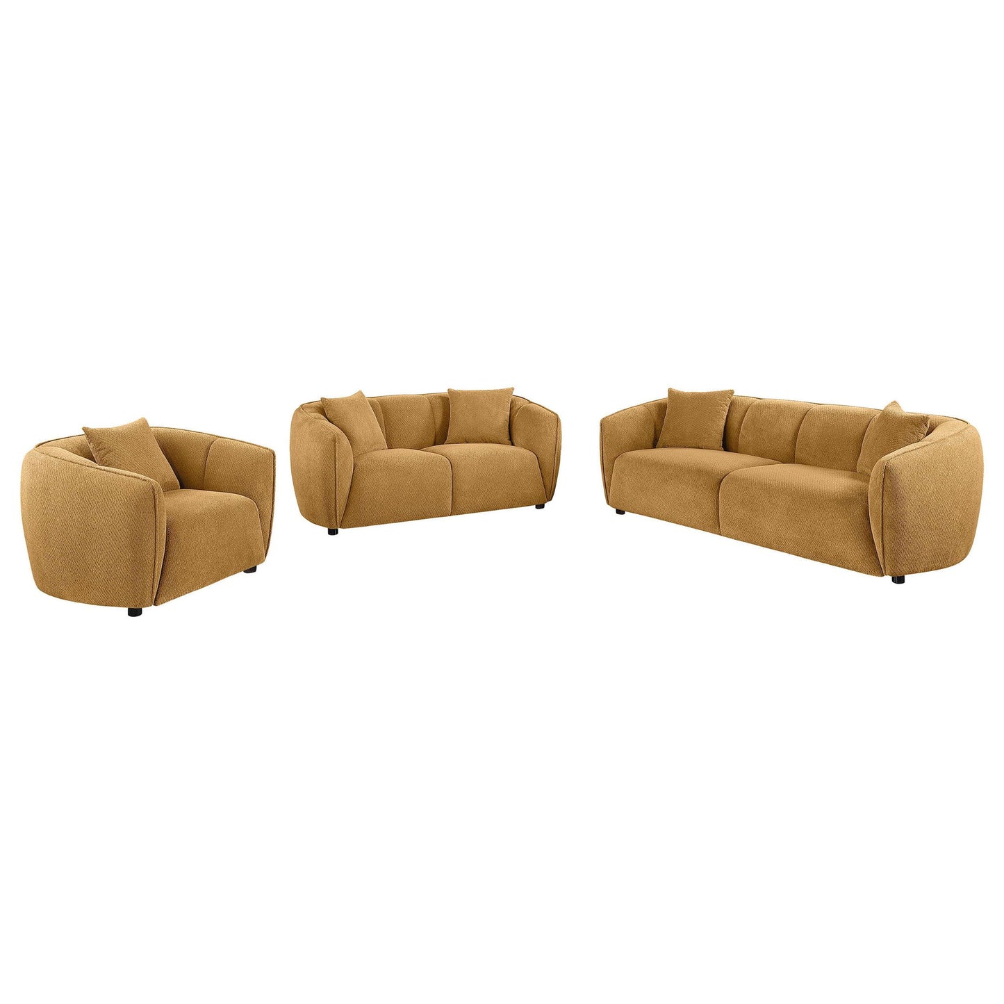 Aleisha 3-piece Fabric Upholstered Sofa Set Mustard Yellow