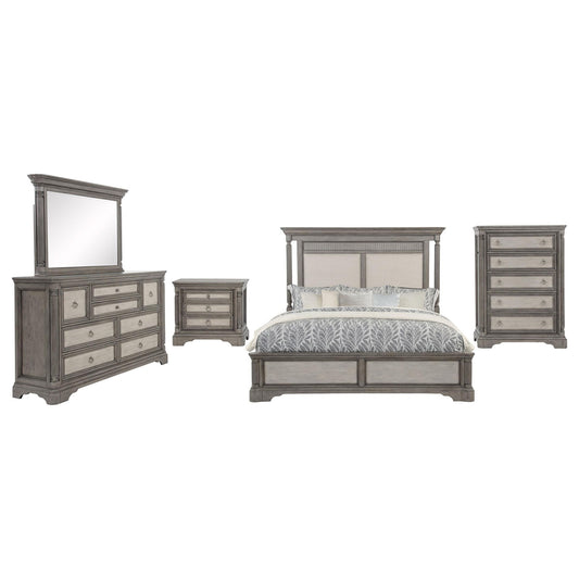 Cresswell 5-piece Eastern King Bedroom Set Weathered Taupe