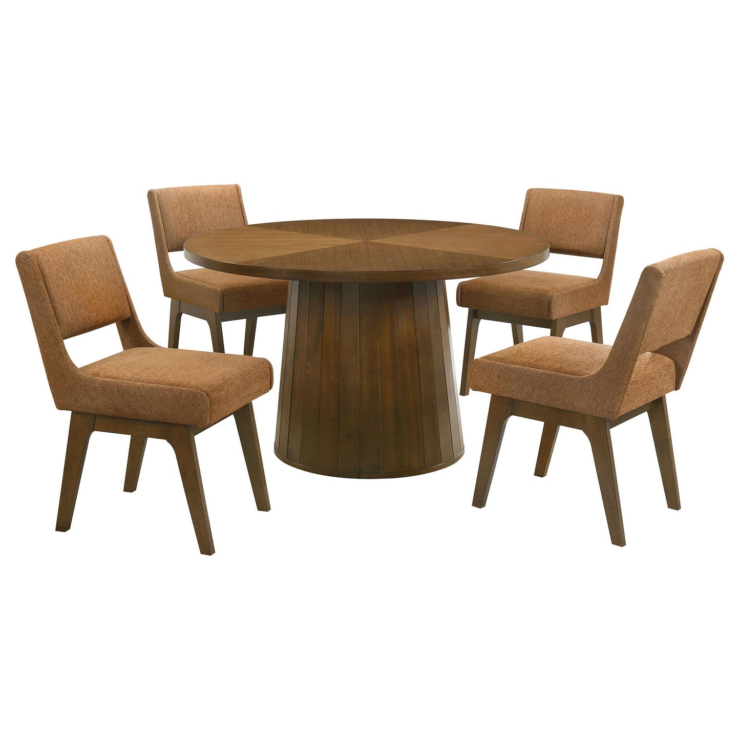Galindo 5-piece 52-inch Round Dining Set Nutmeg and Walnut