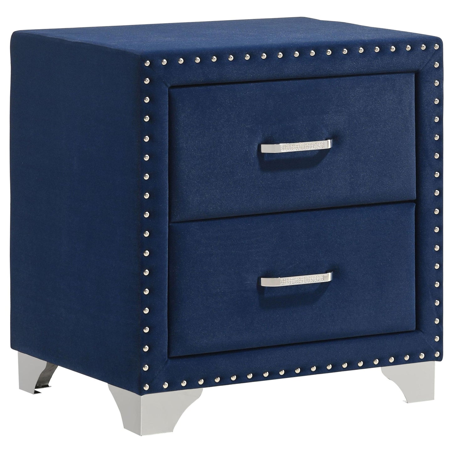 Melody Upholstered 2-drawer Nightstand Pacific Blue