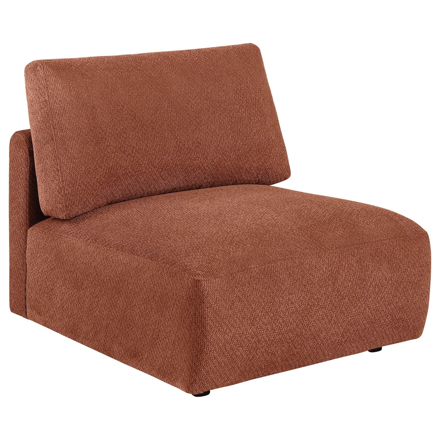 Elysia Fabric Upholstered Modular Armless Chair Coral