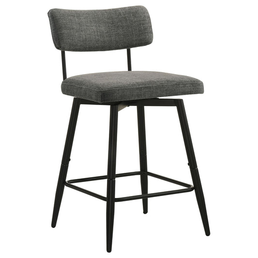 Levine Fabric Upholstered Swivel Counter Chair Grey (Set of 2)
