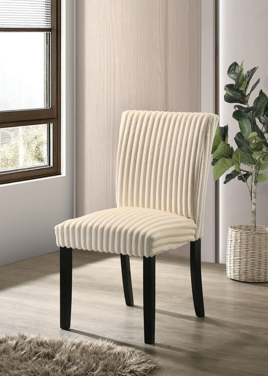Dermott Upholstered Parson Dining Side Chair Cream (Set of 2)