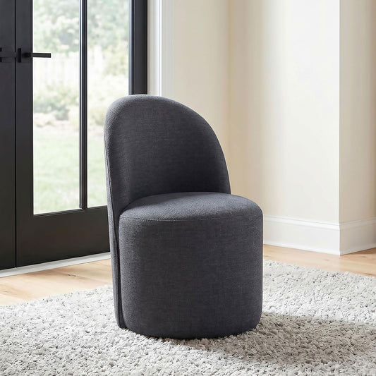 Aubrey Upholstered Barrel Dining Side Chair Charcoal (Set of 2)