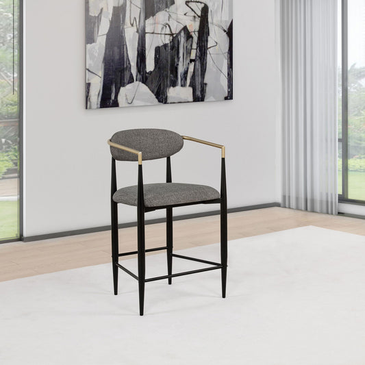 Tina Fabric Upholstered Counter Chair Grey (Set of 2)