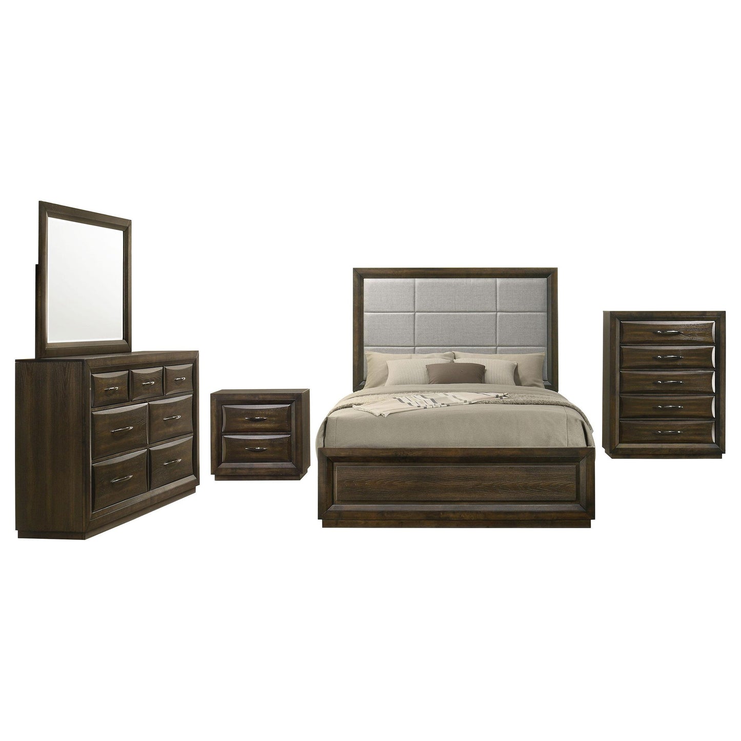 Atlas 5-piece Queen Bedroom Set Dark Oak