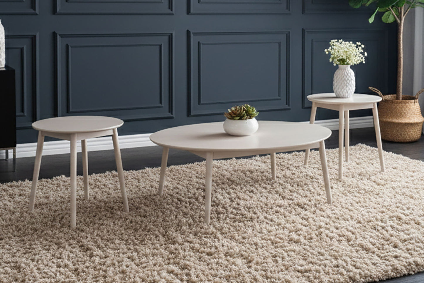 Nolan - 3 Piece Occasional Set (1 Coffee & 2 End Tables) - White