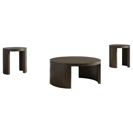 Sweeney 3-piece Coffee and End Occasional Table Set Dark Walnut