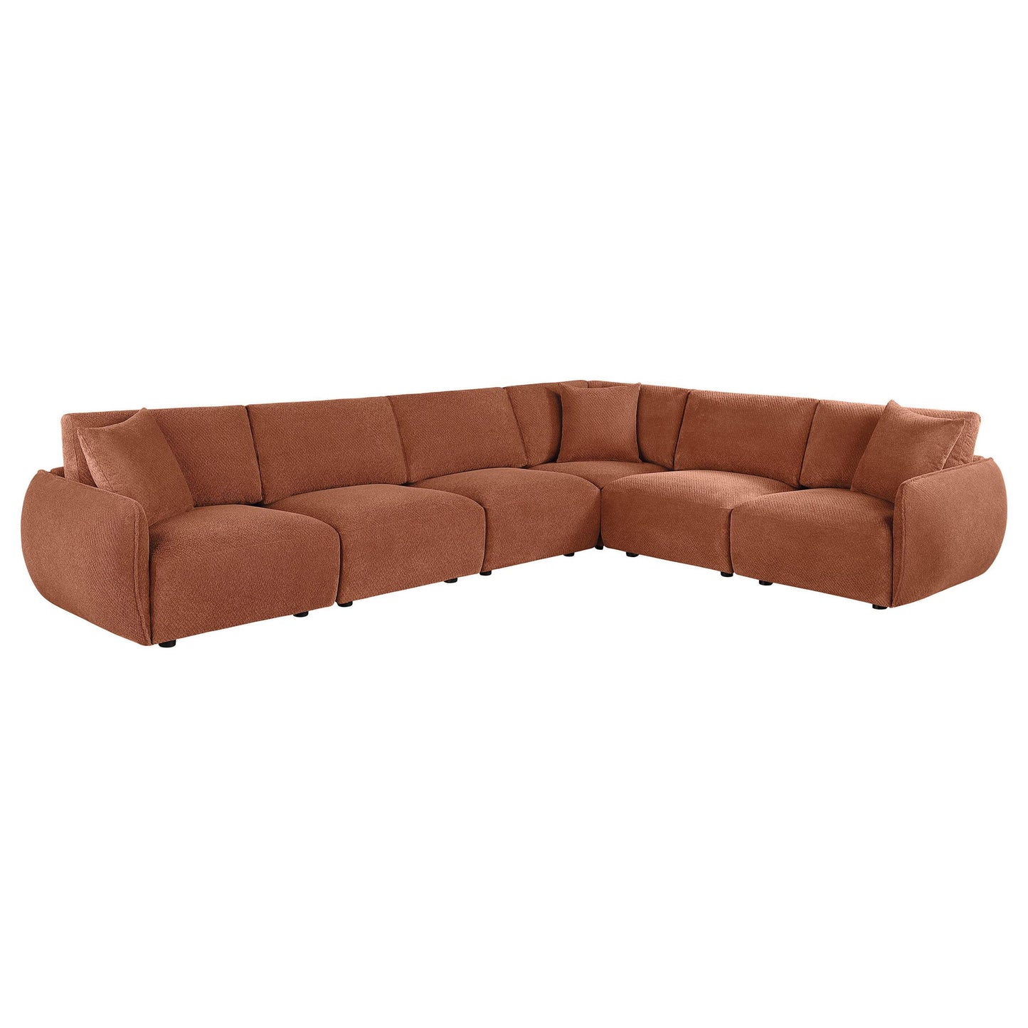 Elysia 6-piece Fabric Upholstered Modular Sectional Sofa Coral