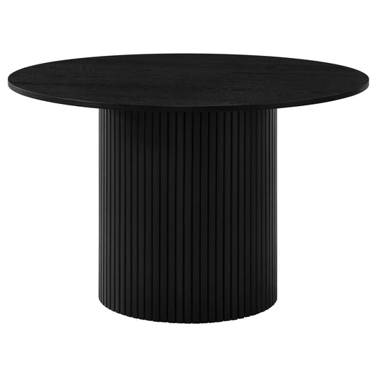 Hamlyn 47-inch Round Wood Dining Room Table Black