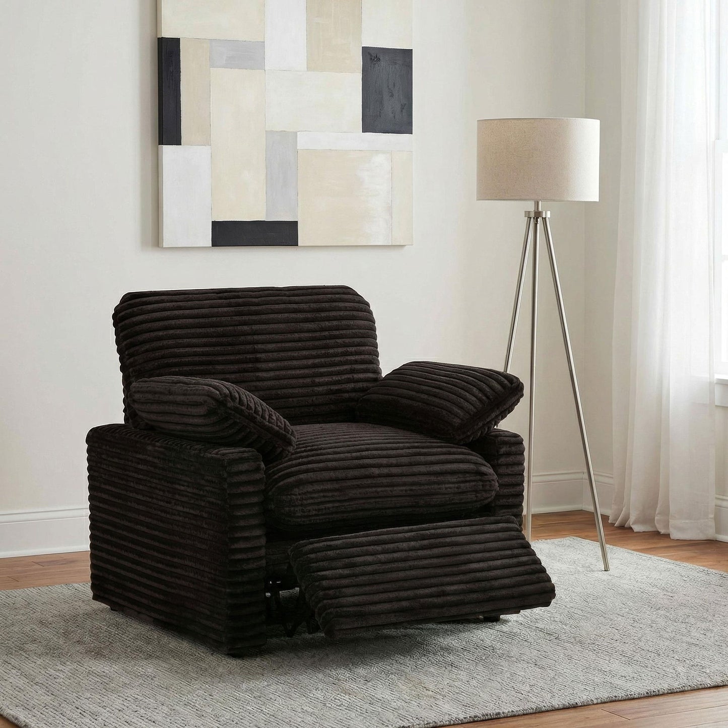 Collins Upholstered Power Recliner Chair Chocolate Brown