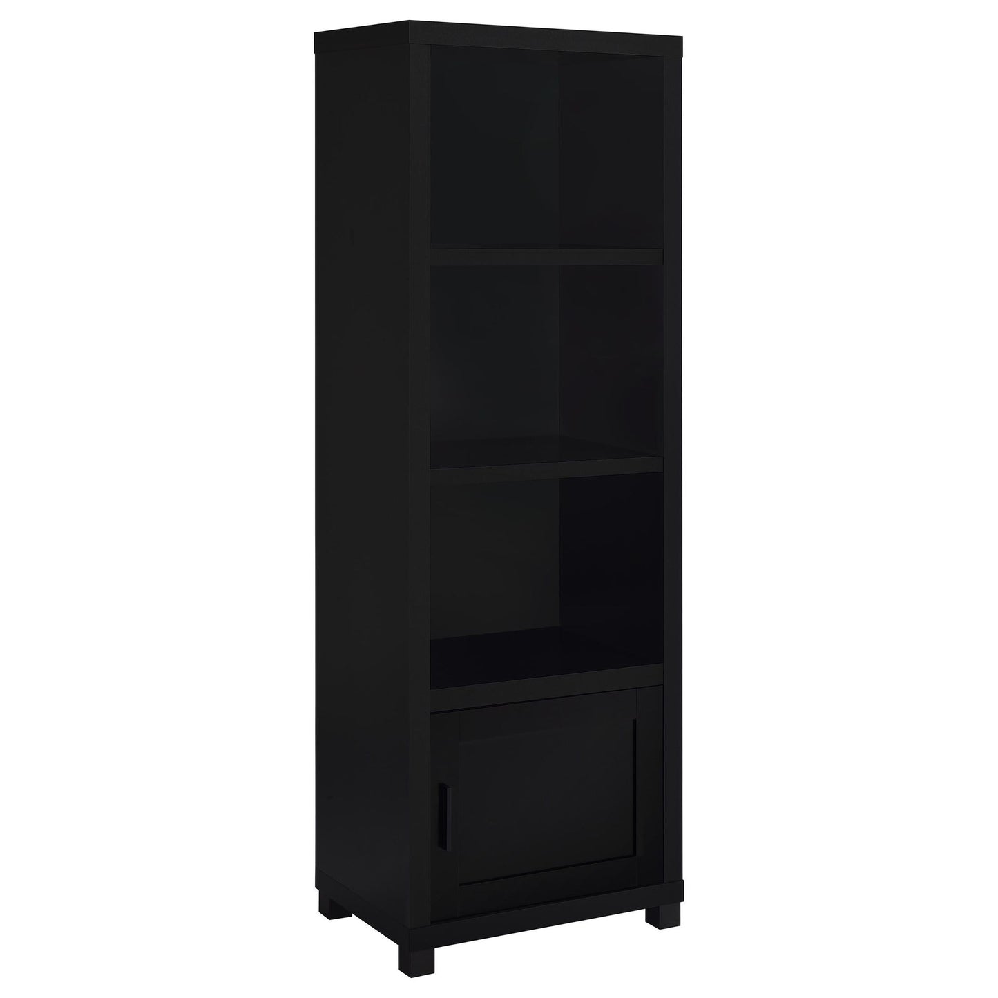 Sachin 3-shelf Engineered Wood Media Tower Black