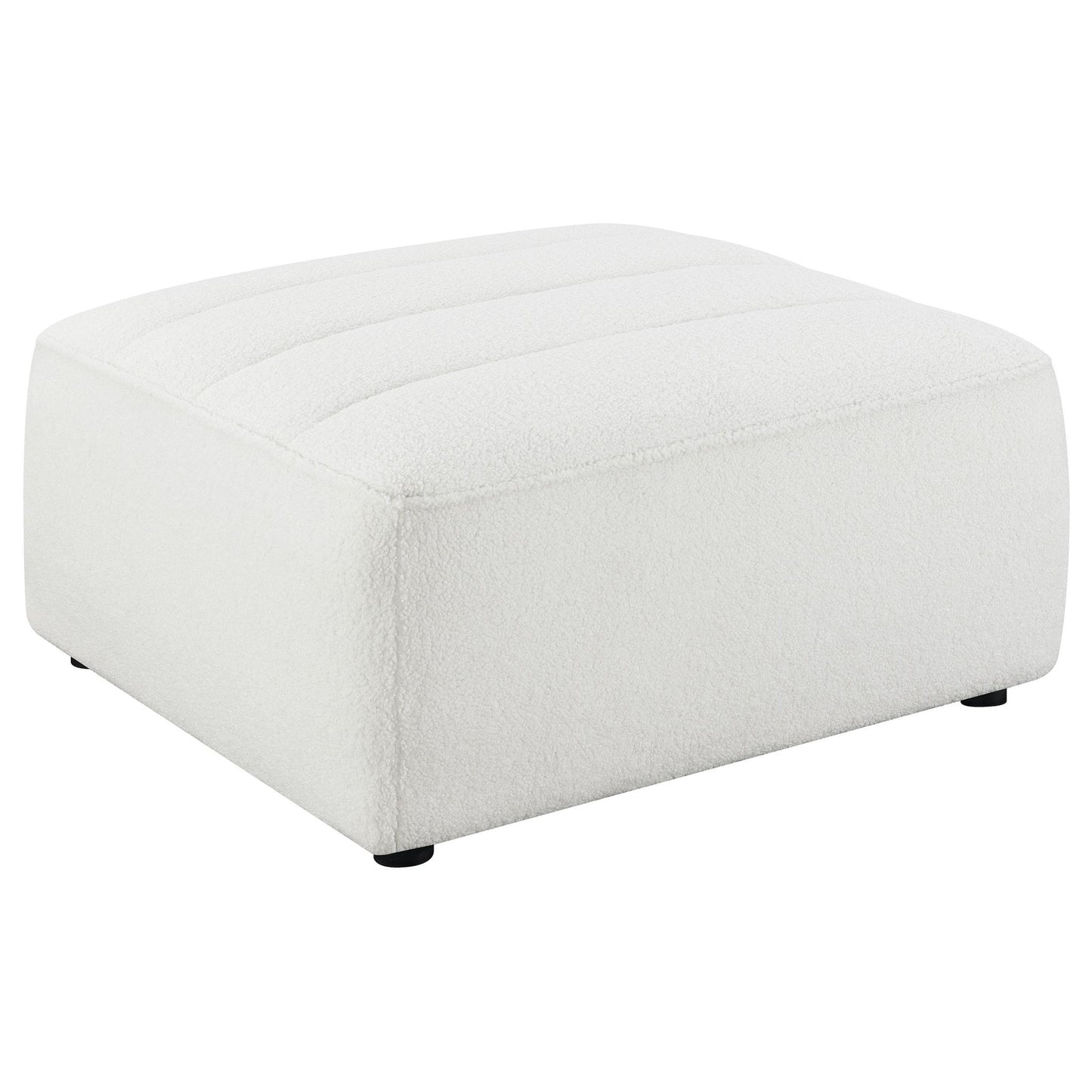 Sunny Square Upholstered Ottoman Ivory Sherpa