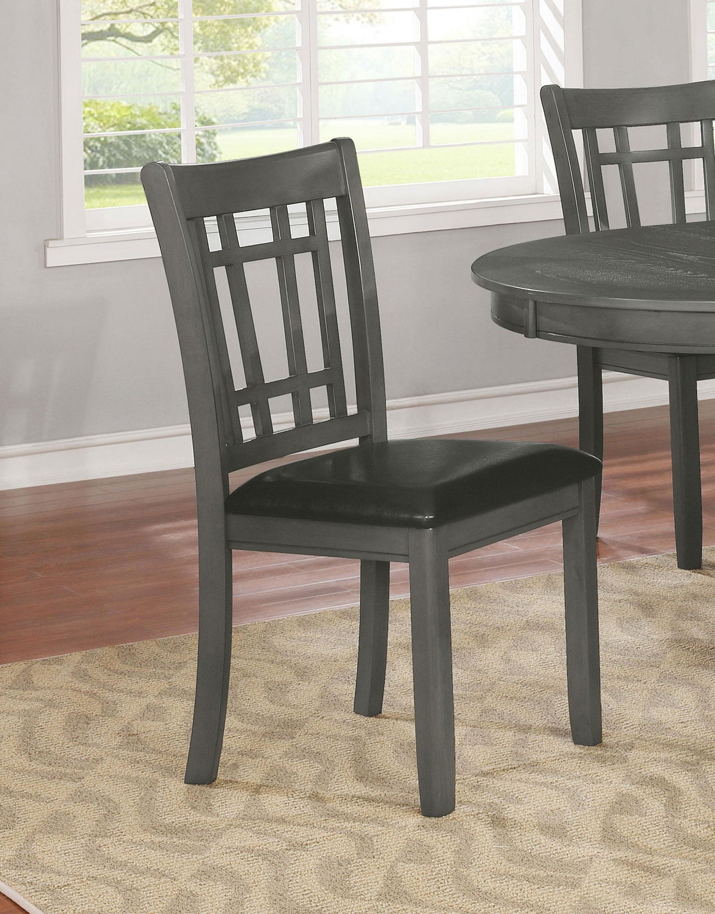 Lavon Wood Dining Side Chair Black and Medium Grey (Set of 2)
